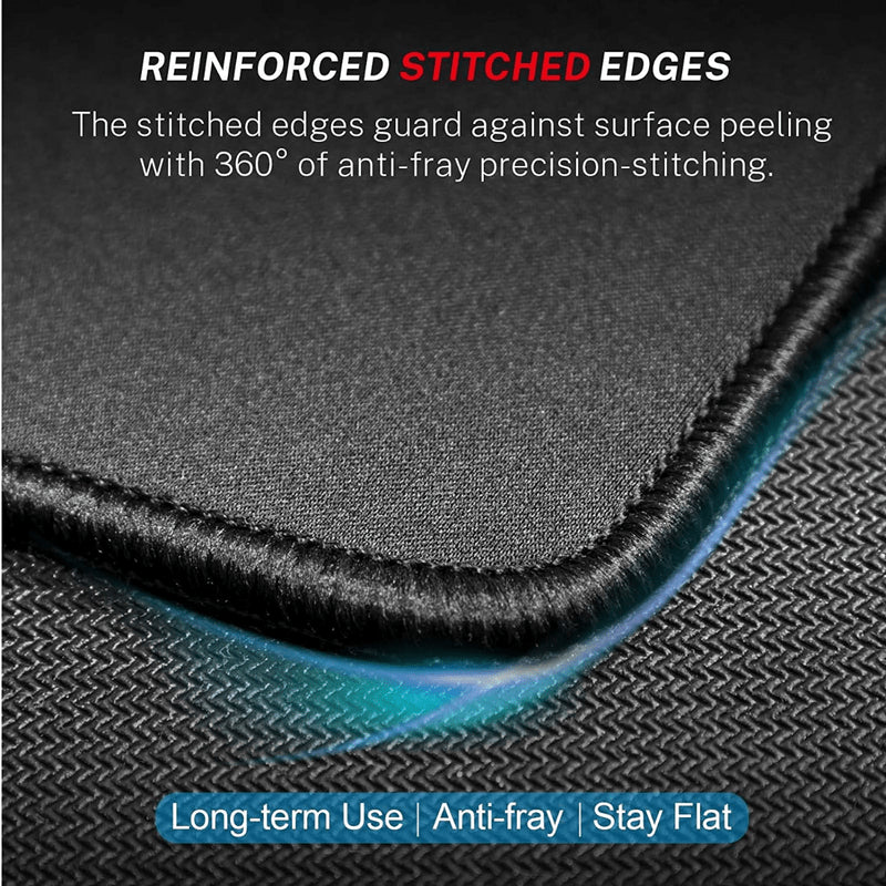 3X Non-Slip Mouse Pad Stitched Edge PC Laptop for Computer PC Gaming Rubber Base