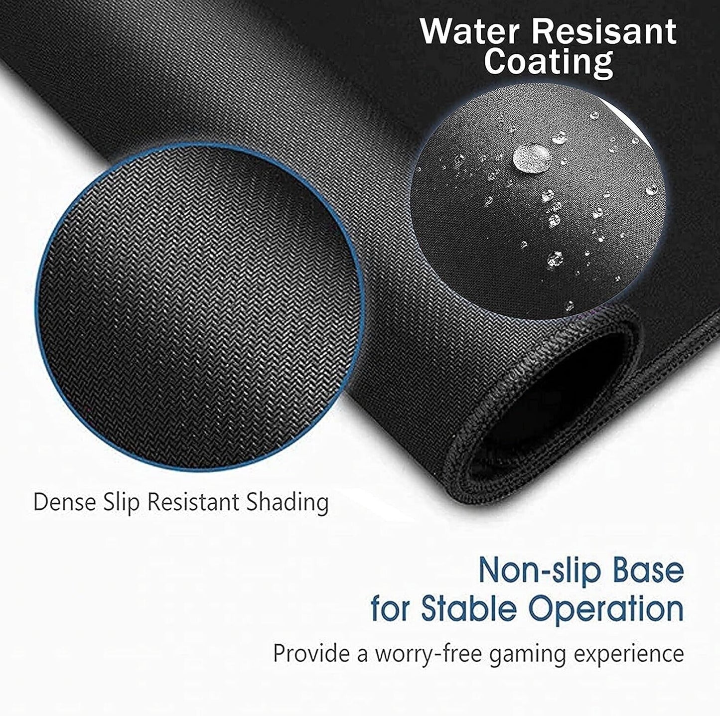3X Non-Slip Mouse Pad Stitched Edge PC Laptop for Computer PC Gaming Rubber Base