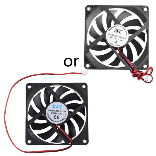 12V 2-Pin 80X80X10Mm PC Computer CPU System Heatsink Brushless Cooling Fan 8010 Desktop PC Chassis Radiator Cooler Fans