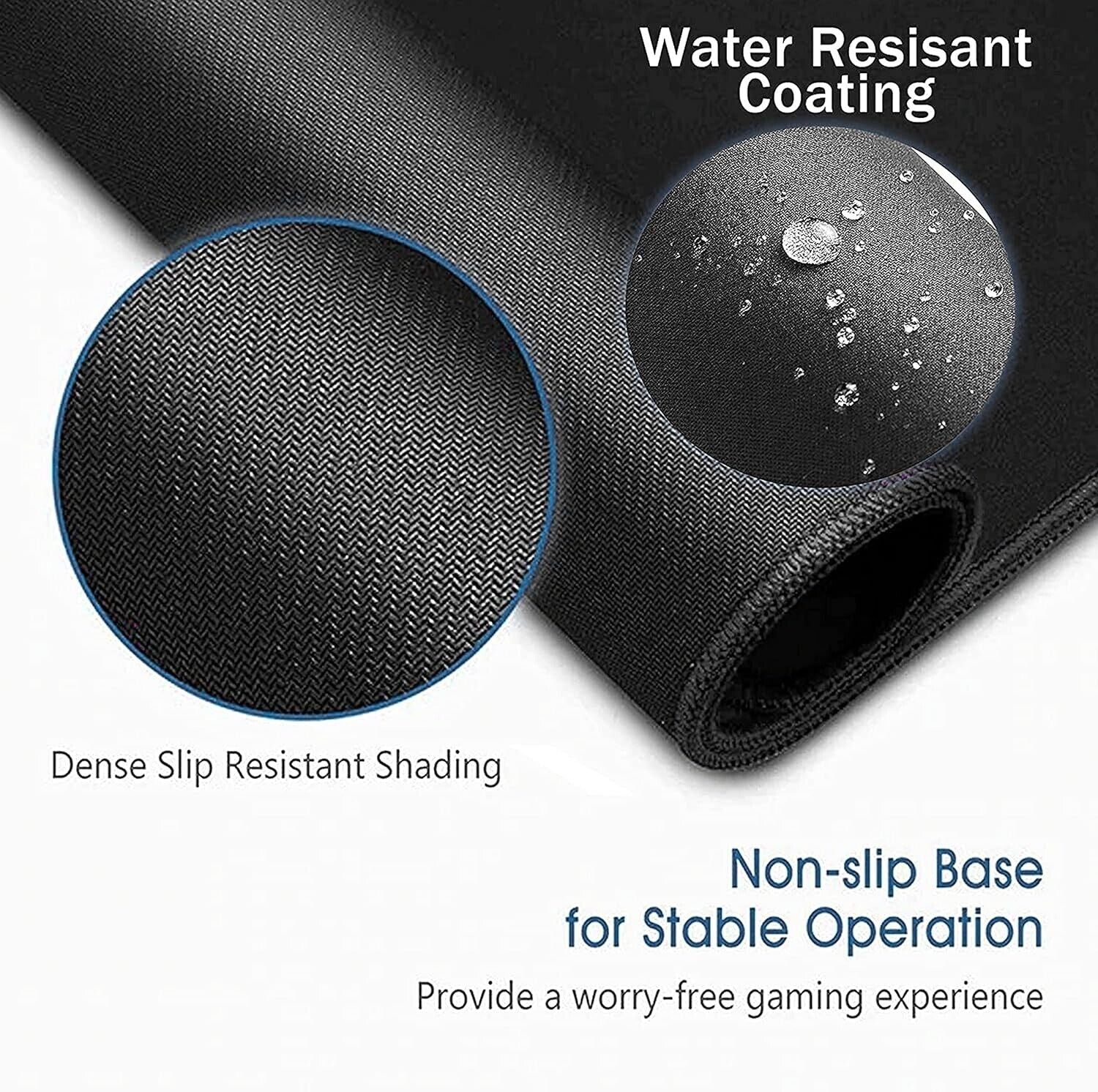 3X Non-Slip Mouse Pad Stitched Edge PC Laptop for Computer PC Gaming Rubber Base